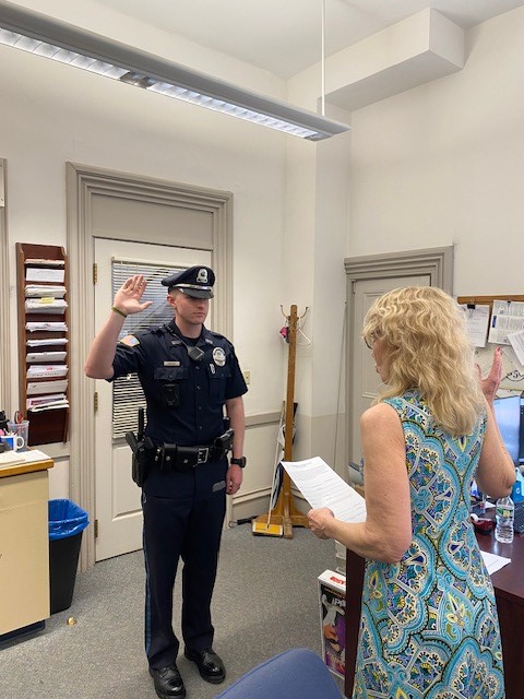 Ofc. Brennan Grimley swearing-in.